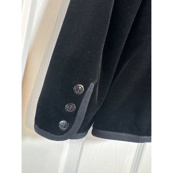 Vintage Butte Womens Black Velvet Open-Front Blazer Modern Size Large - Picture 6 of 9